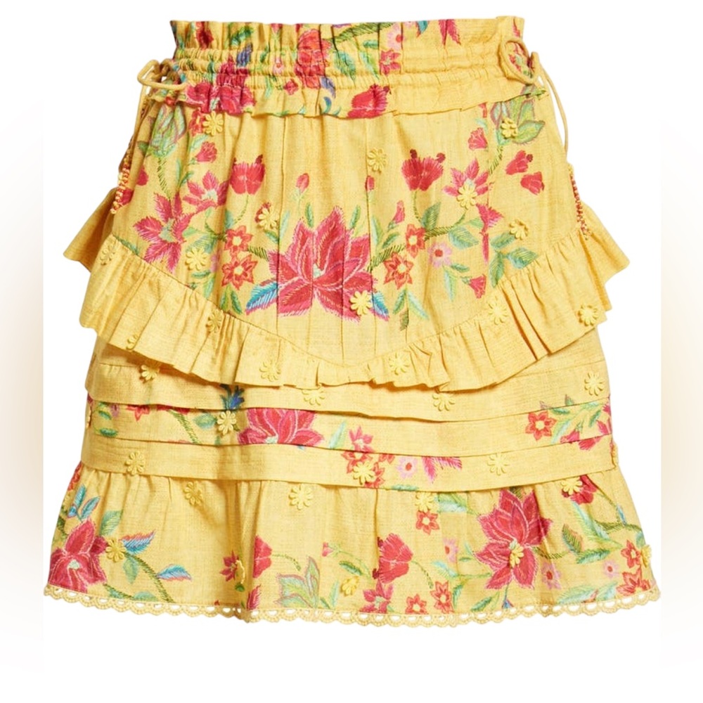 NWT FARM RIO Flower Dream Tiered Cotton Skirt size Medium - Picture 3 of 10